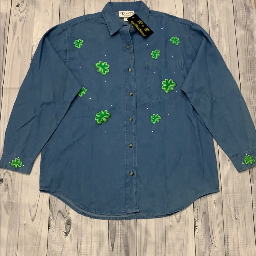 R&B Collection Shamrock Shirt Size Medium